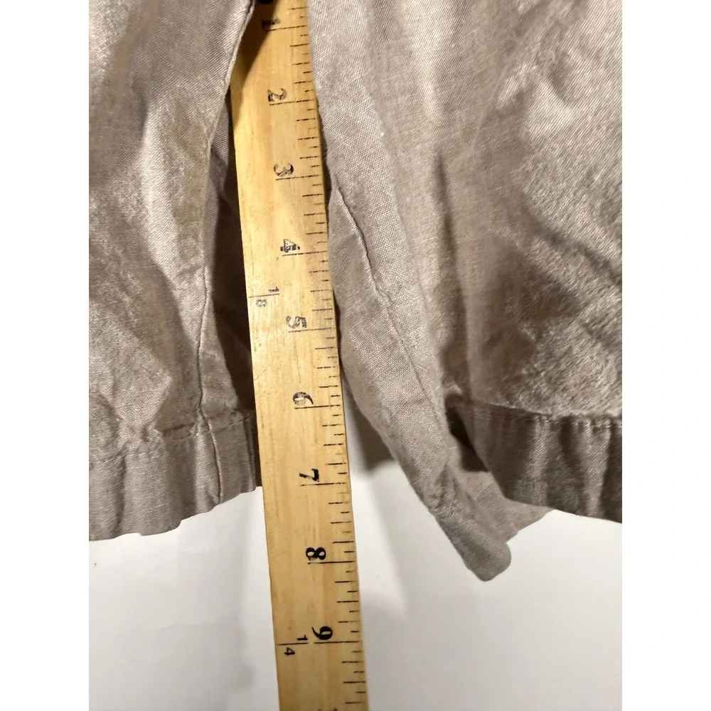 Banana Republic Aiden Short Mens 36 Tan Linen Cotton Blend Casual Khaki